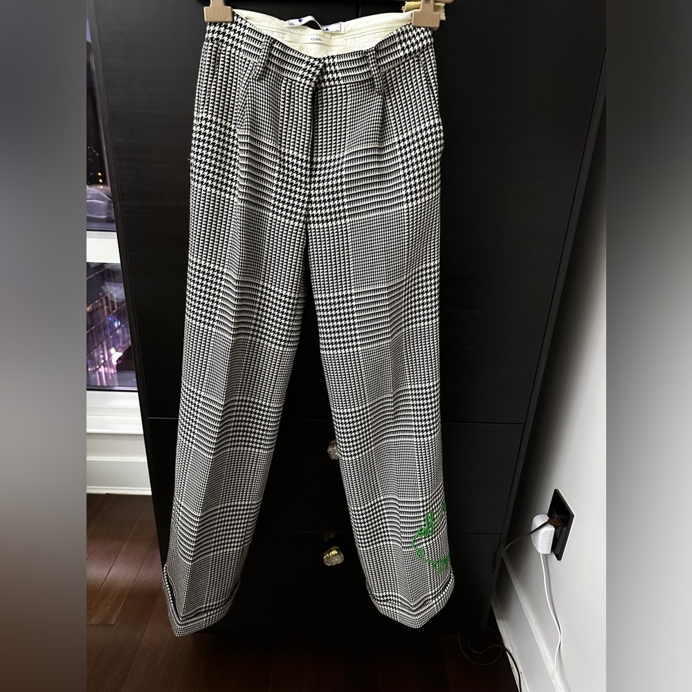 Off-White Plaid Pants